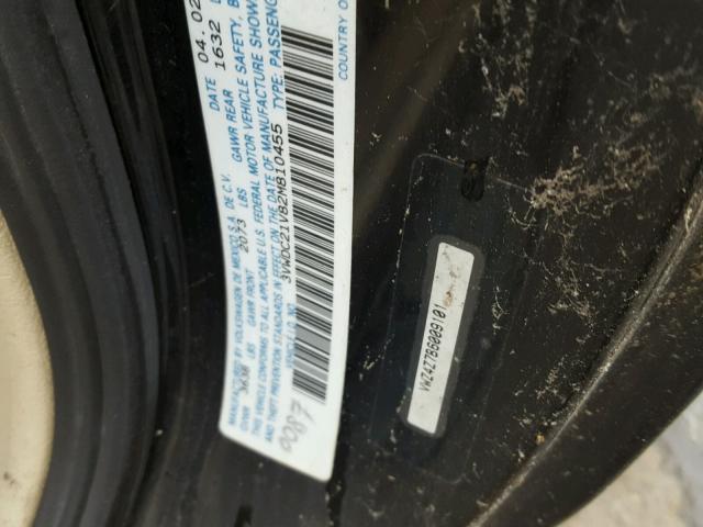 3VWDC21V82M810455 - 2002 VOLKSWAGEN CABRIO GLX შავი ფოტო 10