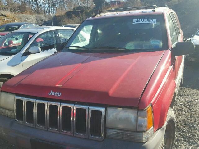 1J4EZ58S9TC109195 - 1996 JEEP GRAND CHER RED photo 2