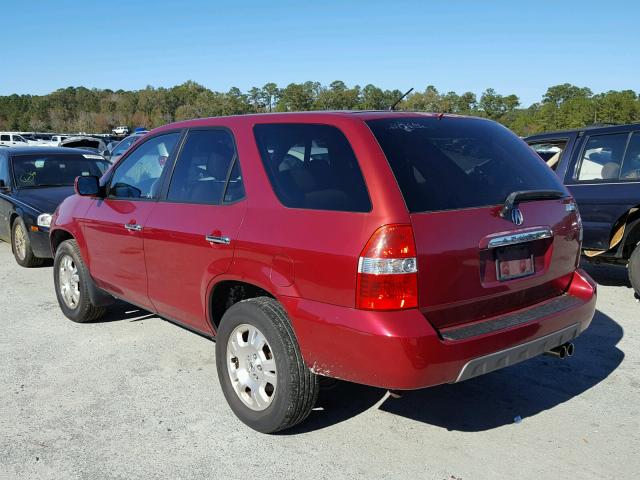 2HNYD182X2H510450 - 2002 ACURA MDX RED photo 3