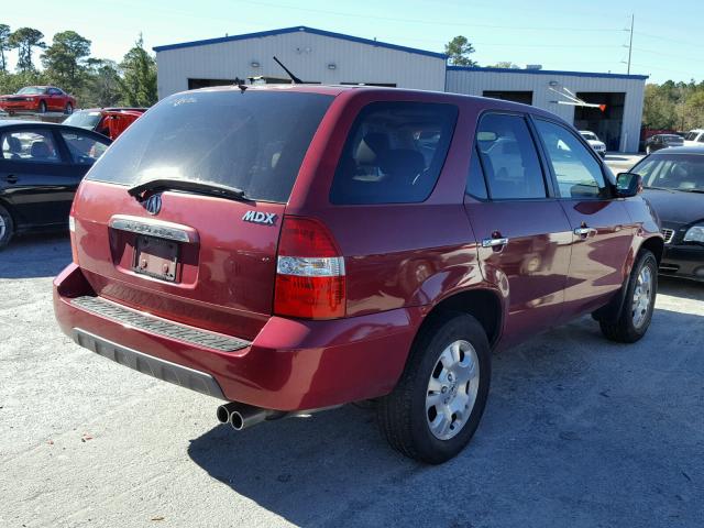 2HNYD182X2H510450 - 2002 ACURA MDX RED photo 4