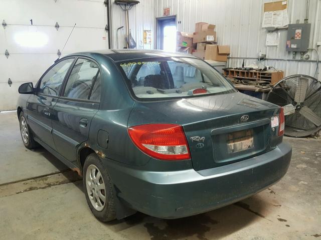 KNADC125936231212 - 2003 KIA RIO GREEN photo 3