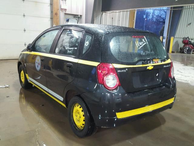 KL1TD66E79B629433 - 2009 CHEVROLET AVEO LS BLACK photo 3