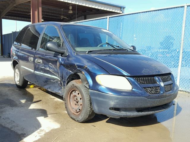 1B4GP25362B600406 - 2002 DODGE CARAVAN SE BLUE photo 1