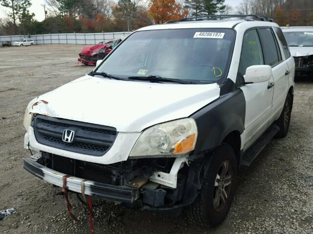 5FNYF18535B045031 - 2005 HONDA PILOT EXL WHITE photo 2