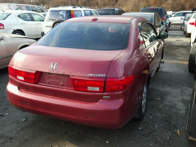 1HGCM66575A025956 - 2005 HONDA ACCORD EX RED photo 4