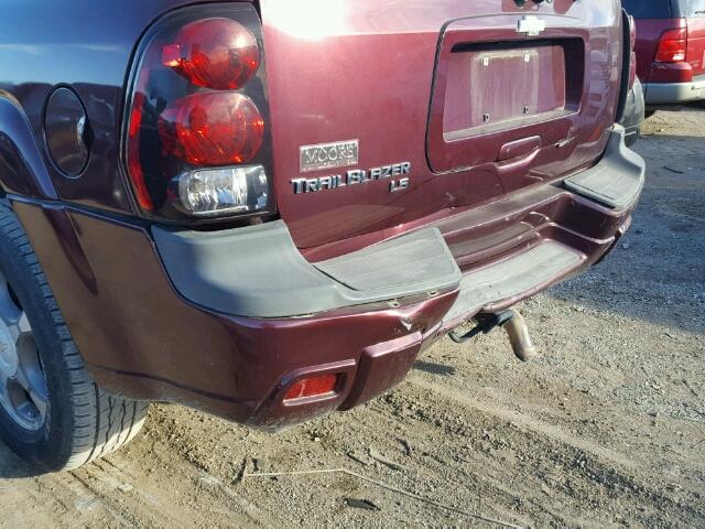 1GNDT13SX72185109 - 2007 CHEVROLET TRAILBLAZE MAROON photo 9