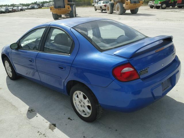 1B3ES56C04D502229 - 2004 DODGE NEON SXT BLUE photo 3