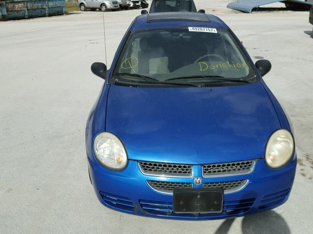 1B3ES56C04D502229 - 2004 DODGE NEON SXT BLUE photo 9