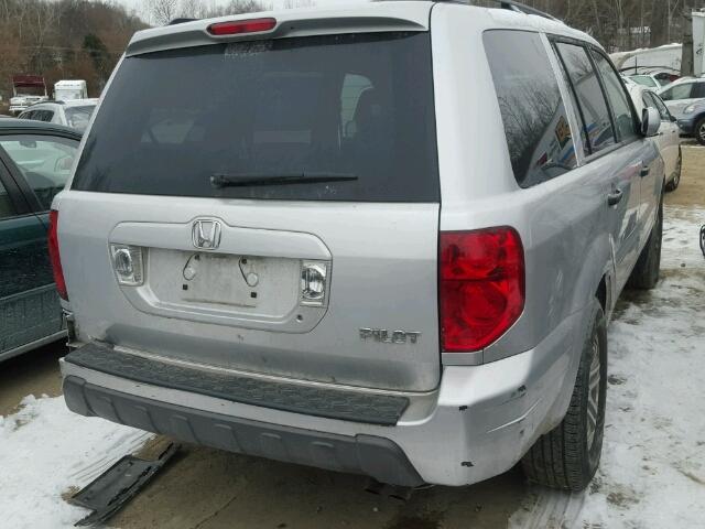 5FNYF18615B041651 - 2005 HONDA PILOT EXL SILVER photo 4