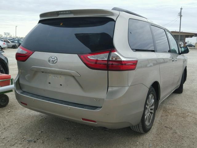 5TDYZ3DC9HS854704 - 2017 TOYOTA SIENNA XLE BEIGE photo 4