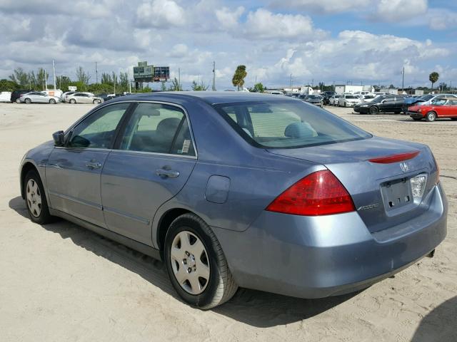 1HGCM56407A085968 - 2007 HONDA ACCORD LX BLUE photo 3