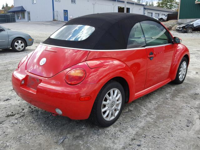 3VWCM21Y34M307101 - 2004 VOLKSWAGEN NEW BEETLE Qırmızı foto 4