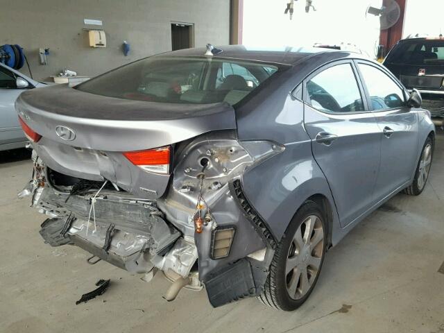 KMHDH4AE3DU700505 - 2013 HYUNDAI ELANTRA GL GRAY photo 4