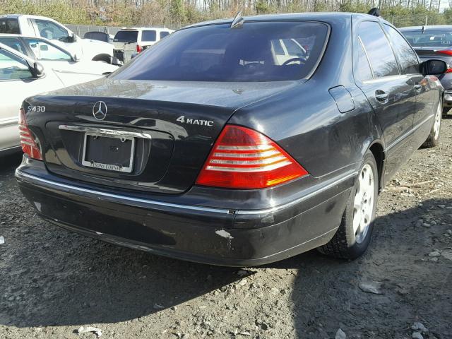 WDBNG83J65A458095 - 2005 MERCEDES-BENZ S 430 4MAT BLACK photo 4