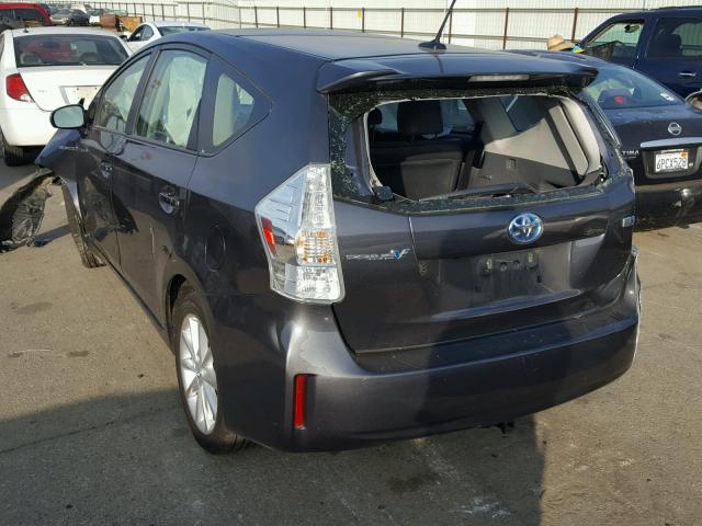 JTDZN3EU7E3354321 - 2014 TOYOTA PRIUS V GRAY photo 3