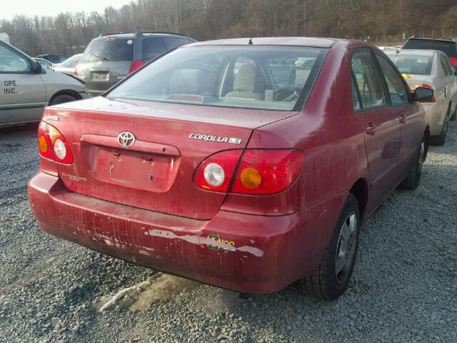 2T1BR32E43C146940 - 2003 TOYOTA COROLLA CE MAROON photo 4