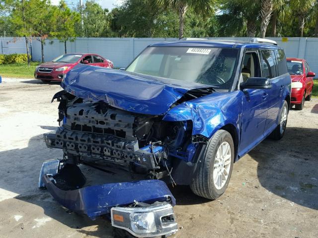 2FMHK6C82EBD20178 - 2014 FORD FLEX SEL BLUE photo 2