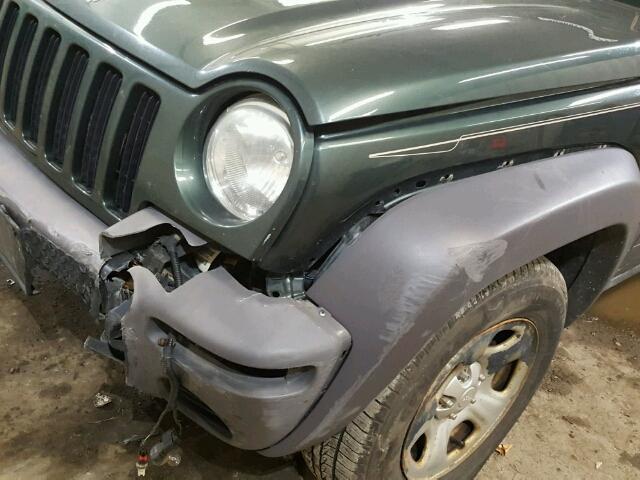 1J4GL48KX3W563751 - 2003 JEEP LIBERTY SP GREEN photo 9