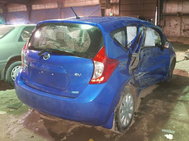 3N1CE2CP4EL383683 - 2014 NISSAN VERSA NOTE BLUE photo 4