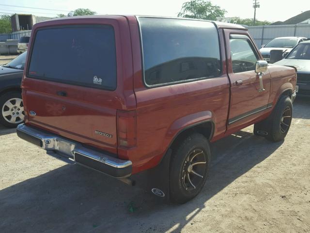 1FMCU12T5KUC62182 - 1989 FORD BRONCO II RED photo 4