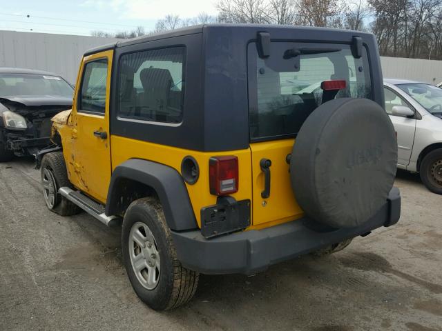 1J4FA24149L775574 - 2009 JEEP WRANGLER X YELLOW photo 3