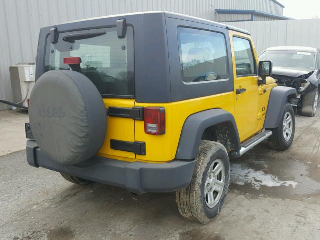 1J4FA24149L775574 - 2009 JEEP WRANGLER X YELLOW photo 4