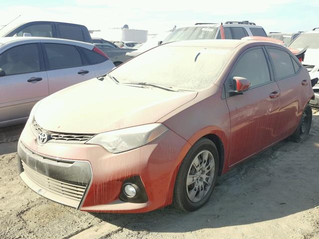 2T1BURHE2EC150481 - 2014 TOYOTA COROLLA L RED photo 2