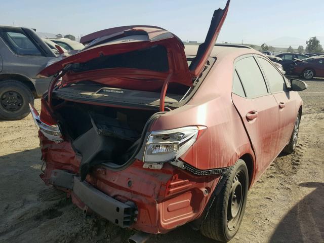 2T1BURHE2EC150481 - 2014 TOYOTA COROLLA L RED photo 4