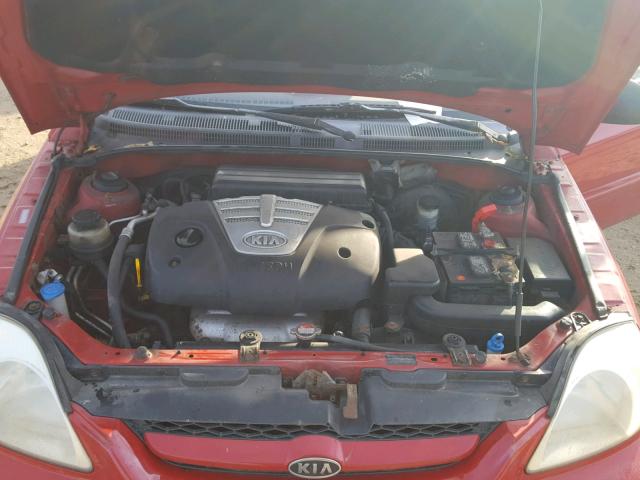 KNADC165056239258 - 2005 KIA RIO CINCO RED photo 7