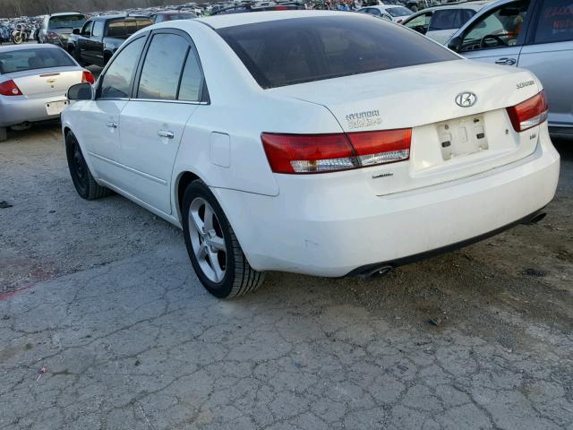 5NPEU46F67H210676 - 2007 HYUNDAI SONATA WHITE photo 3