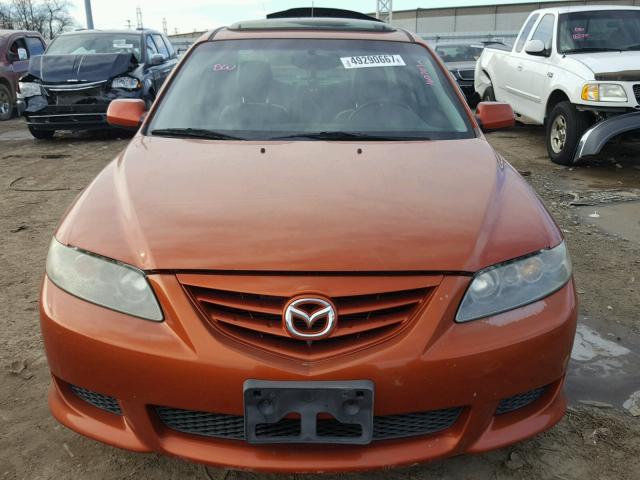 1YVHP80DX55M13726 - 2005 MAZDA 6 S ORANGE photo 9