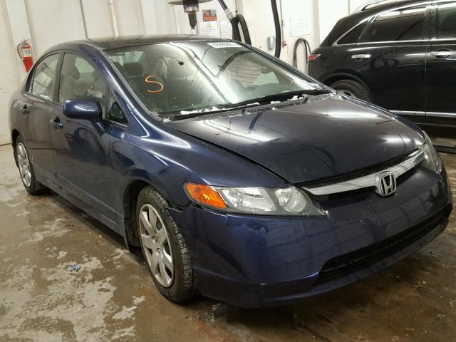 1HGFA16517L069225 - 2007 HONDA CIVIC LX BLUE photo 1