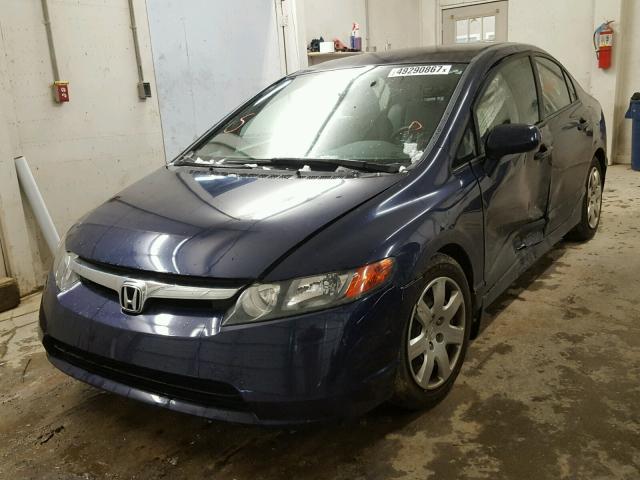 1HGFA16517L069225 - 2007 HONDA CIVIC LX BLUE photo 2