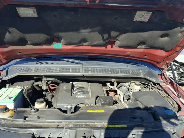 1N6AA06B84N506997 - 2004 NISSAN TITAN XE RED photo 7