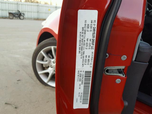 1C3CDFBH1DD699052 - 2013 DODGE DART SXT RED photo 10