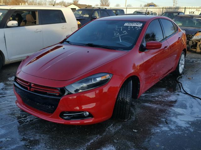 1C3CDFBH1DD699052 - 2013 DODGE DART SXT RED photo 2