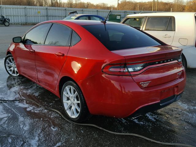 1C3CDFBH1DD699052 - 2013 DODGE DART SXT RED photo 3