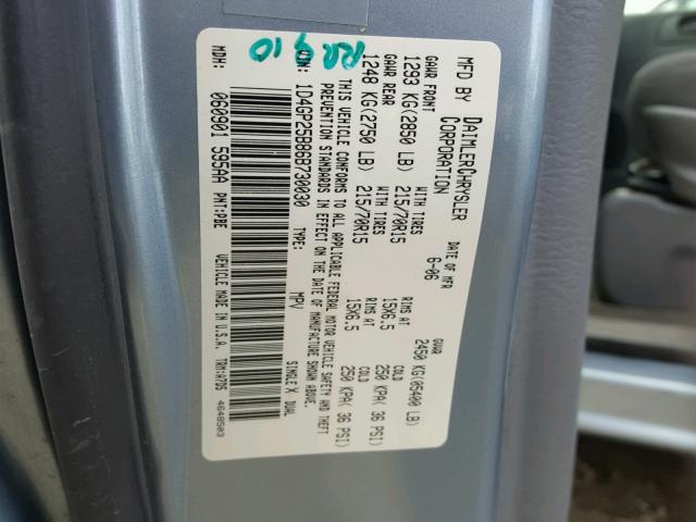 1D4GP25B86B730030 - 2006 DODGE CARAVAN SE BLUE photo 10