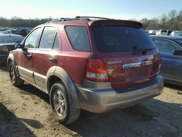 KNDJC733245316678 - 2004 KIA SORENTO EX BURGUNDY photo 3