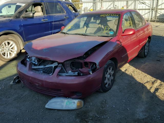 3N1CB51D5YL340879 - 2000 NISSAN SENTRA BAS BURGUNDY photo 2