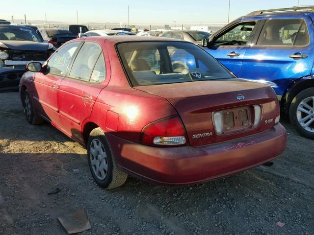 3N1CB51D5YL340879 - 2000 NISSAN SENTRA BAS BURGUNDY photo 3