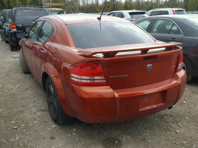 1B3LC56R08N131890 - 2008 DODGE AVENGER SX ORANGE photo 3