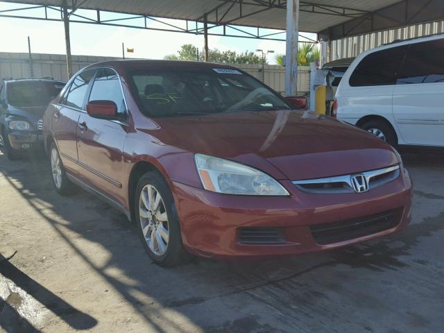 1HGCM66407A074605 - 2007 HONDA ACCORD SE BURGUNDY photo 1