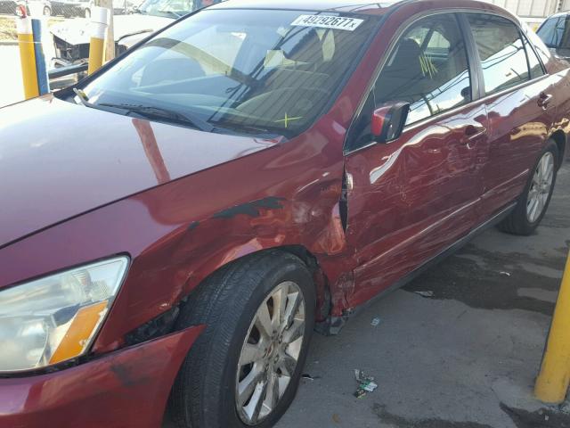 1HGCM66407A074605 - 2007 HONDA ACCORD SE BURGUNDY photo 9