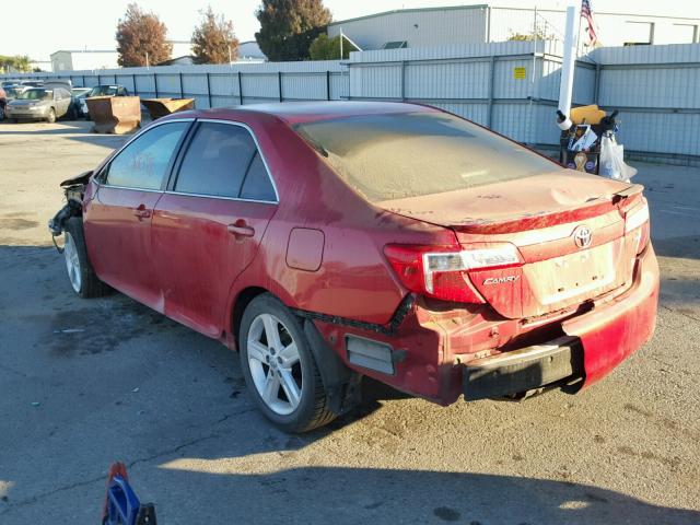 4T1BF1FK8DU642899 - 2013 TOYOTA CAMRY L RED photo 3