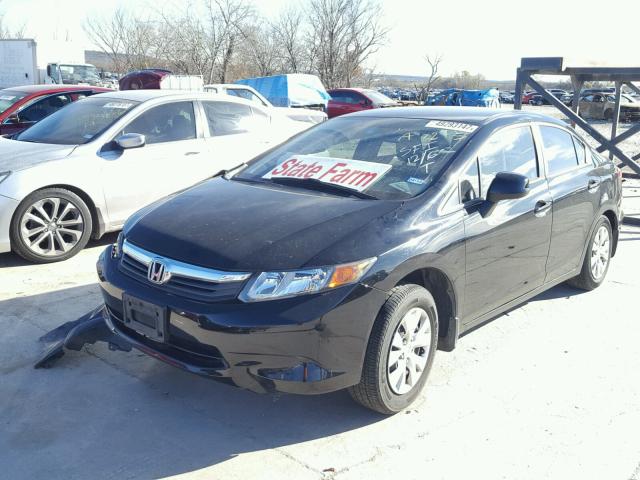 2HGFB2F5XCH566333 - 2012 HONDA CIVIC LX BLACK photo 2