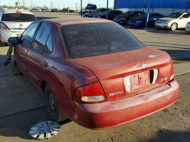 3N1CB51D8YL310002 - 2000 NISSAN SENTRA BAS RED photo 3