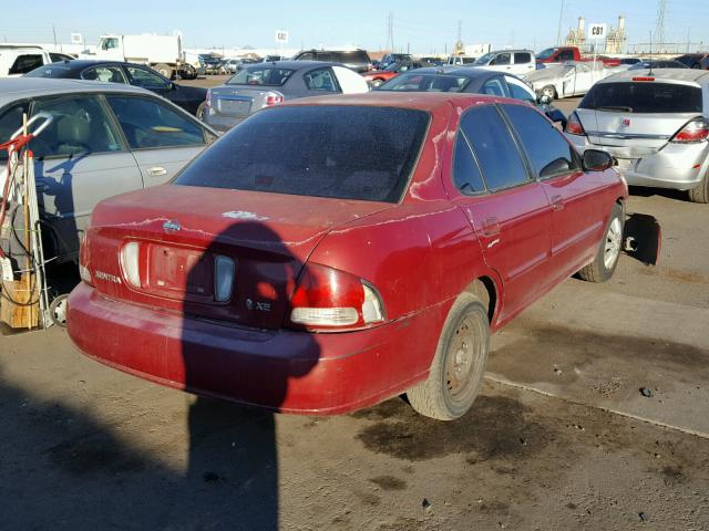 3N1CB51D8YL310002 - 2000 NISSAN SENTRA BAS RED photo 4