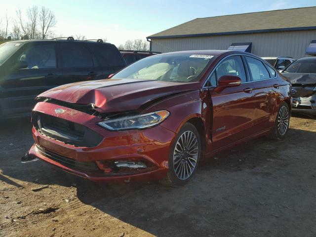 3FA6P0RU8HR119444 - 2017 FORD FUSION TIT MAROON photo 2