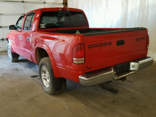 1B7GG2AN81S104693 - 2001 DODGE DAKOTA QUA RED photo 3